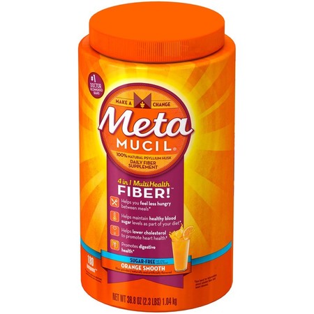 METAMUCIL Fiber Supplement, Orange Smoothie Sugar Free 2.3lbs, PK8 19624